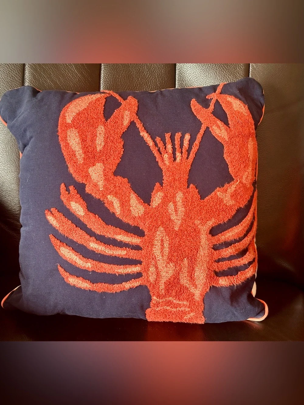 Threshold Nautical Throw Pillow Lot 2 Lobster 18x18 Anchor Lumbar 12x18 - CUTE